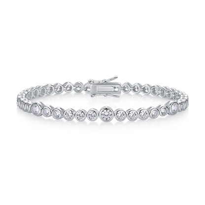 The Lumina Stellar Bracelet – Petite Moissanite Strand in Platinum-Plated S925 Silver