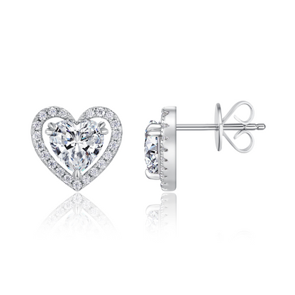 The Lumina Echo Studs – Classic 1-Carat Moissanite Earrings in Platinum-Plated S925 Silver