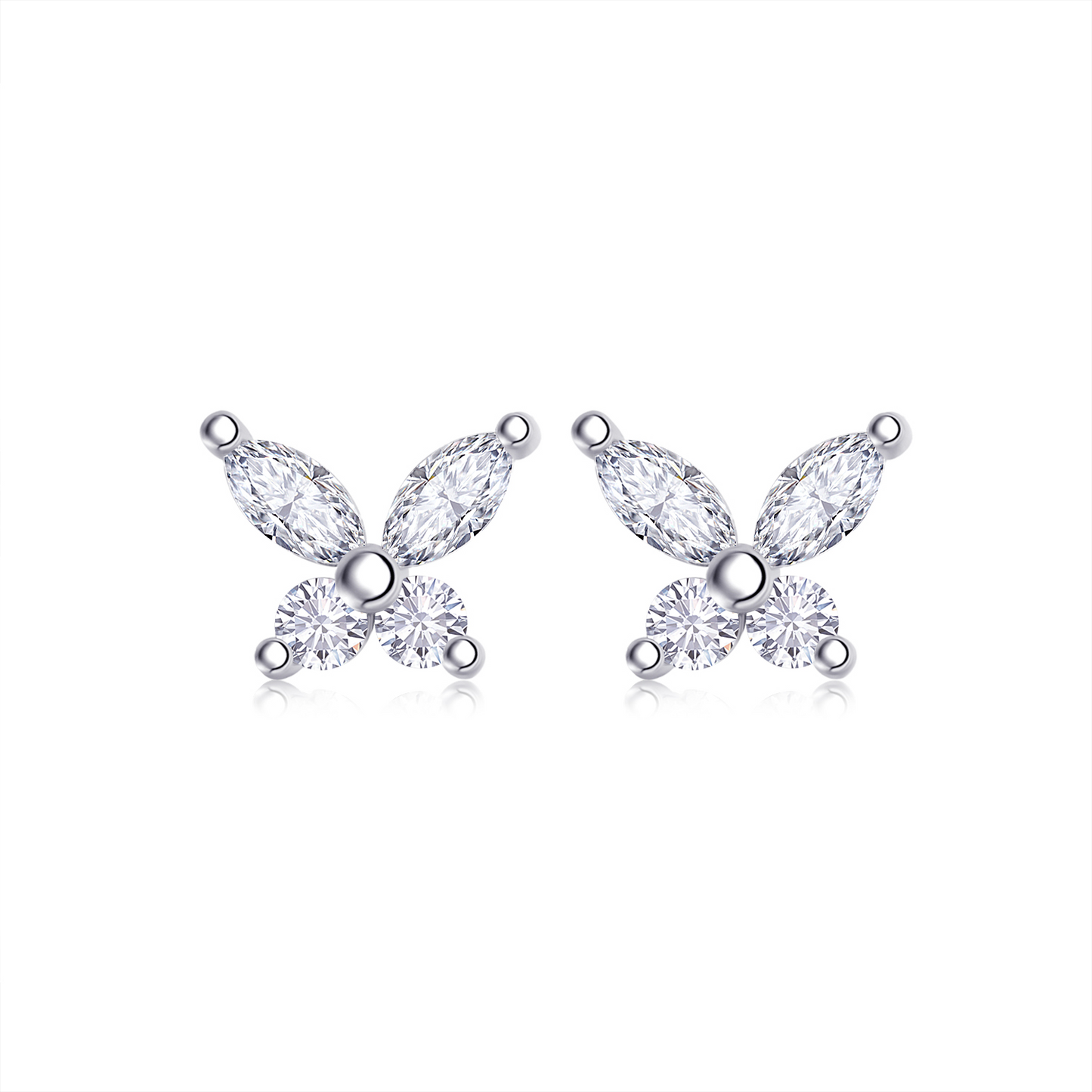 The Lumina Pixie Studs – Delicate Moissanite Earrings in Platinum-Plated S925 Silver