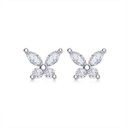 The Lumina Pixie Studs – Delicate Moissanite Earrings in Platinum-Plated S925 Silver
