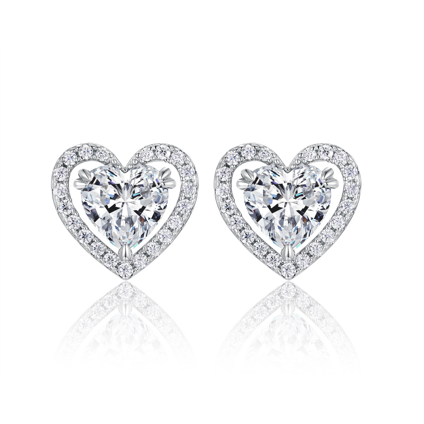 The Lumina Echo Studs – Classic 1-Carat Moissanite Earrings in Platinum-Plated S925 Silver