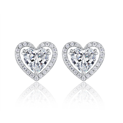 The Lumina Echo Studs – Classic 1-Carat Moissanite Earrings in Platinum-Plated S925 Silver