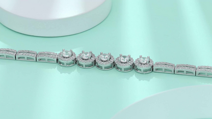 The Lumina Dainty Bracelet - 0.3 carat, set with Moissanite stones, electroplated with S925 silver and platinum.