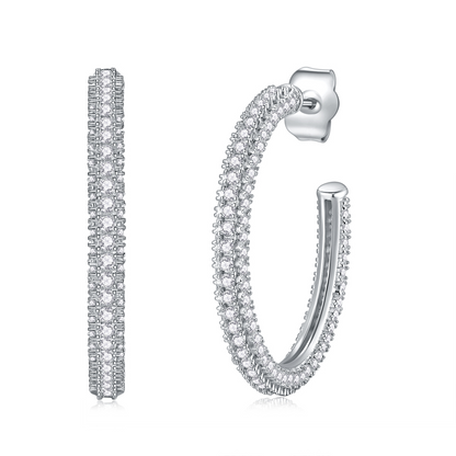 The Lumina Echo Studs – Petite Moissanite Earrings in Platinum-Plated S925 Silver