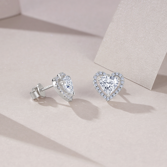 The Lumina Echo Studs – Classic 1-Carat Moissanite Earrings in Platinum-Plated S925 Silver