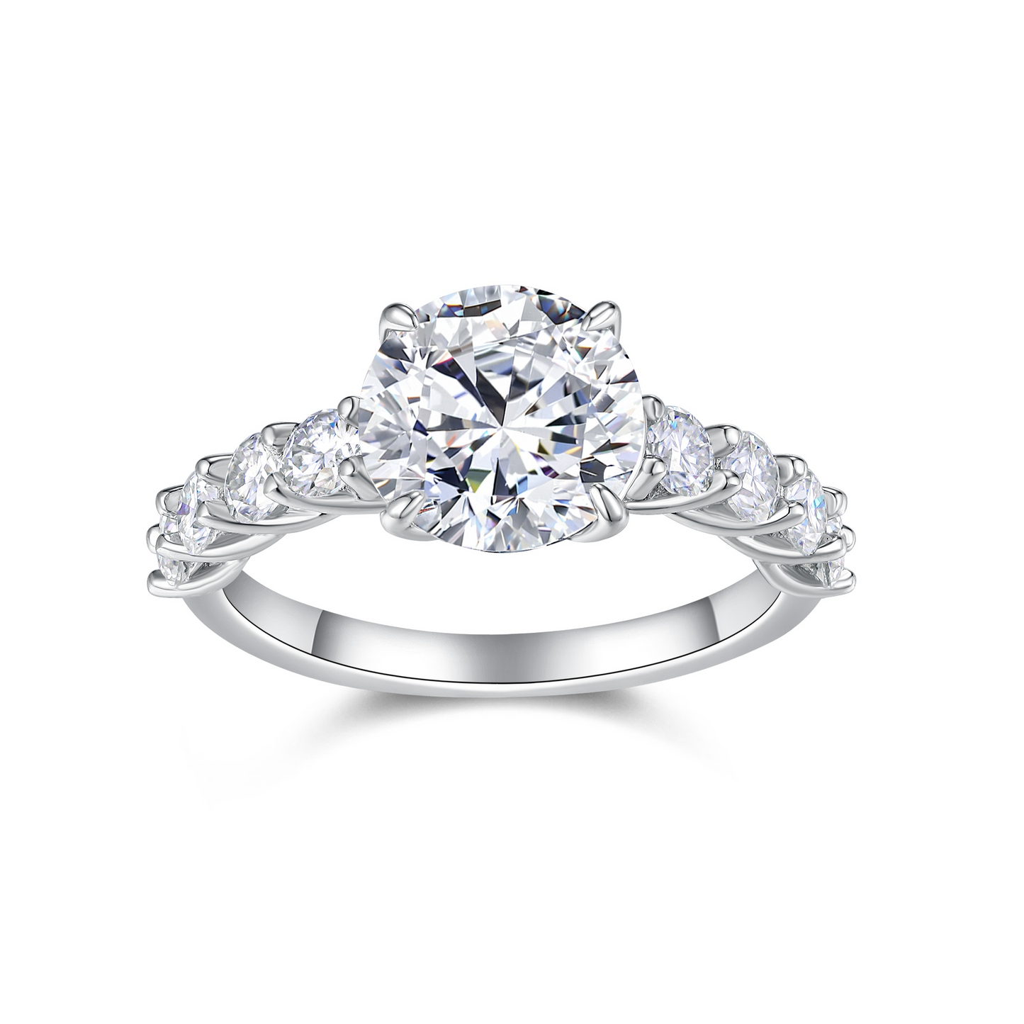 The Lumina Grandeur Solitaire – 3ct Statement Moissanite Ring in Platinum-Plated S925 Silver