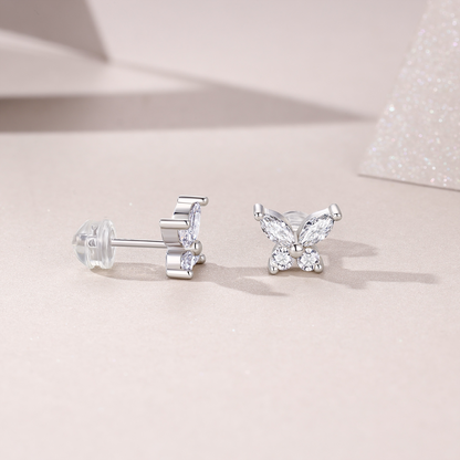 The Lumina Pixie Studs – Delicate Moissanite Earrings in Platinum-Plated S925 Silver