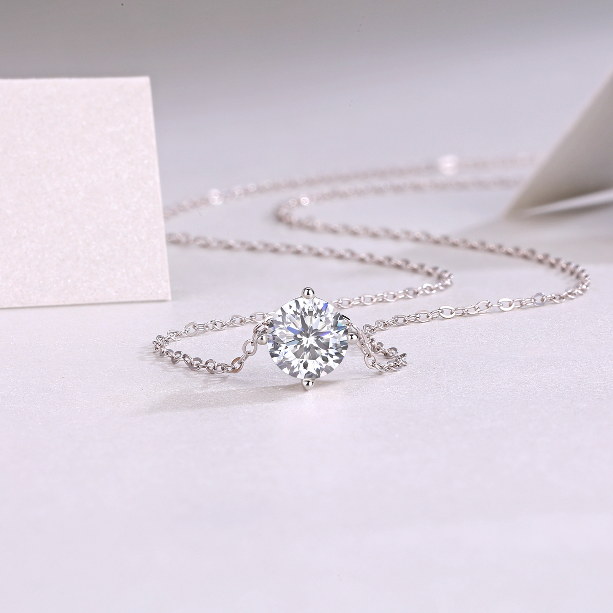 The True Heart Necklace – Luxury 1-Carat Moissanite Pendant in Platinum-Plated S925 Silver