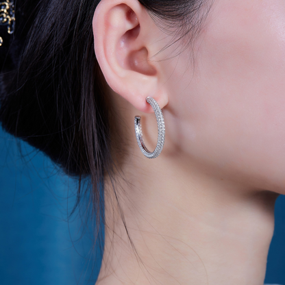 The Lumina Echo Studs – Petite Moissanite Earrings in Platinum-Plated S925 Silver