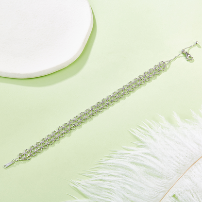 The Infinite Circle Bracelet – Luxury S925 Sterling Silver Textured Link Chain