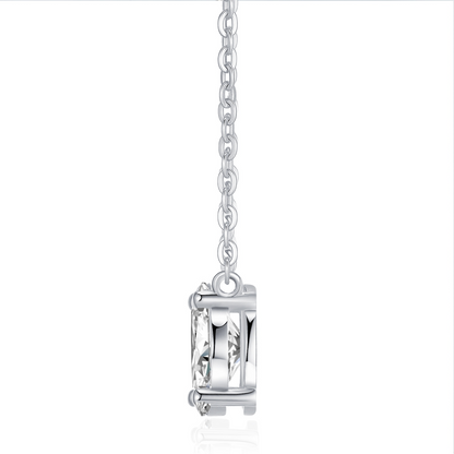 The Lumina Sphere Pendant – Elegant Circular Moissanite Necklace in Platinum-Plated S925 Silver