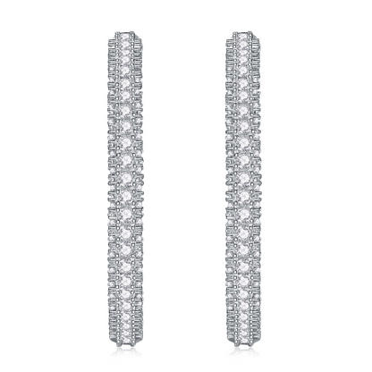 The Lumina Echo Studs – Petite Moissanite Earrings in Platinum-Plated S925 Silver