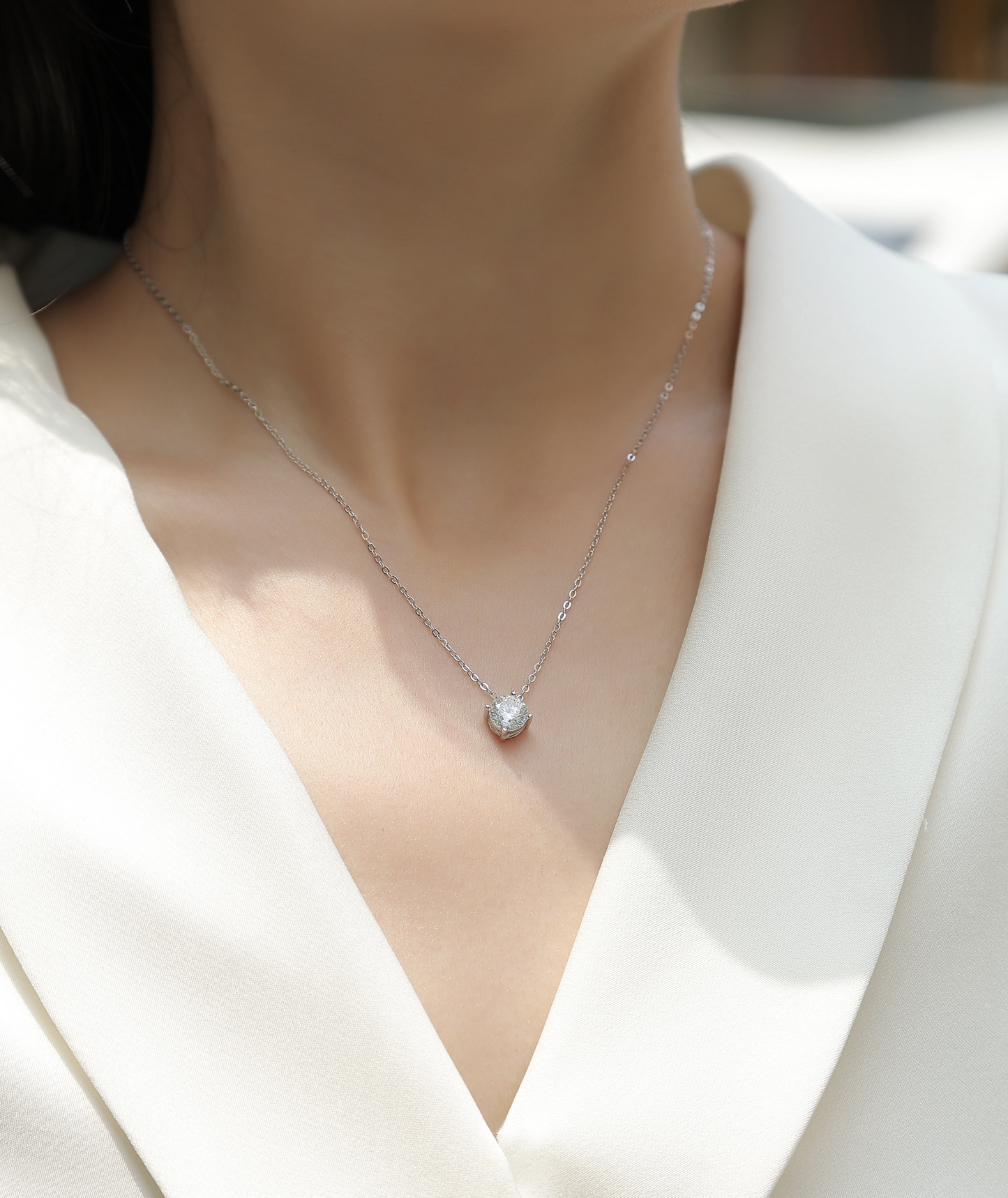 The True Heart Necklace – Luxury 1-Carat Moissanite Pendant in Platinum-Plated S925 Silver
