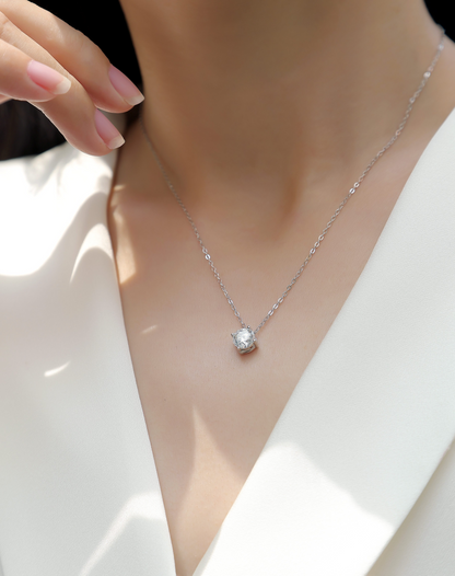 The True Heart Necklace – Luxury 1-Carat Moissanite Pendant in Platinum-Plated S925 Silver