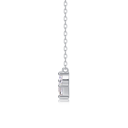 The Lumina Present Pendant – Square Moissanite Necklace in Platinum-Plated S925 Silver
