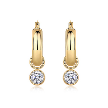 The Lumina Eclipse Studs – 1ct Top-Quality Moissanite Earrings in Gold-Plated S925 Silver
