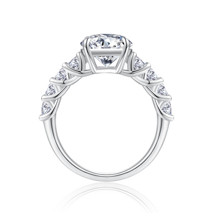 The Lumina Grandeur Solitaire – 3ct Statement Moissanite Ring in Platinum-Plated S925 Silver