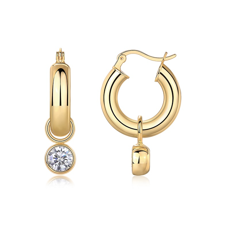 The Lumina Eclipse Studs – 1ct Top-Quality Moissanite Earrings in Gold-Plated S925 Silver