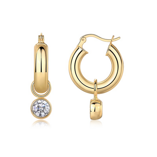 The Lumina Eclipse Studs – 1ct Top-Quality Moissanite Earrings in Gold-Plated S925 Silver