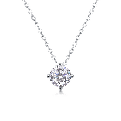 The True Heart Necklace – Luxury 1-Carat Moissanite Pendant in Platinum-Plated S925 Silver