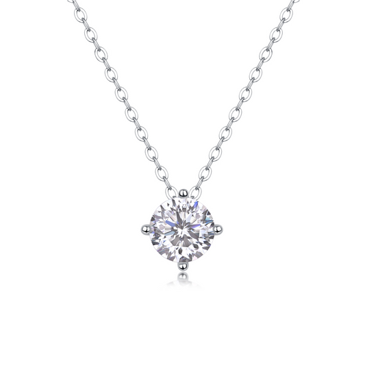 The True Heart Necklace – Luxury 1-Carat Moissanite Pendant in Platinum-Plated S925 Silver