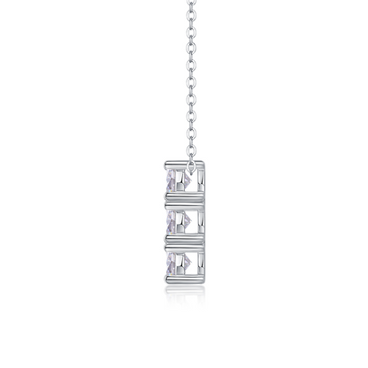 The One-Character Circle Pendant – Trendy 0.5-Carat Moissanite Necklace in Platinum-Plated S925 Silver