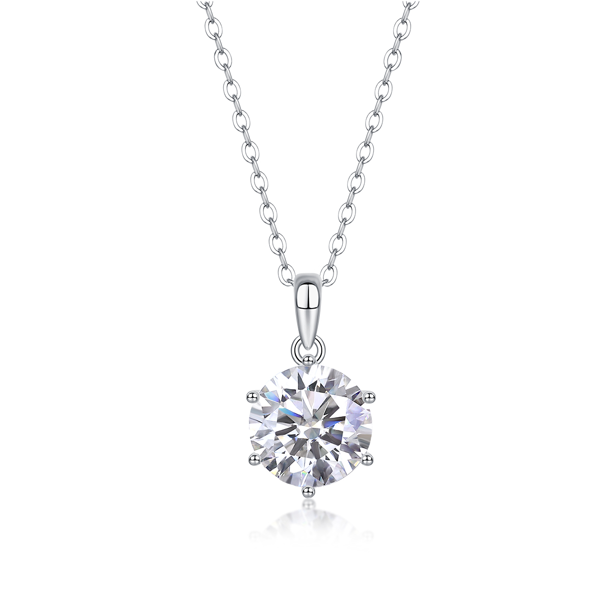 The Breeze Dance Necklace – Luxury Solitaire Moissanite Pendant in Platinum-Plated S925 Silver