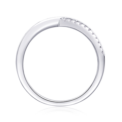 The Intersection Eternal Ring – Luxury Petite Moissanite Band in Platinum-Plated S925 Silver