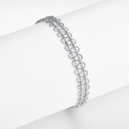 The Infinite Circle Bracelet – Luxury S925 Sterling Silver Textured Link Chain