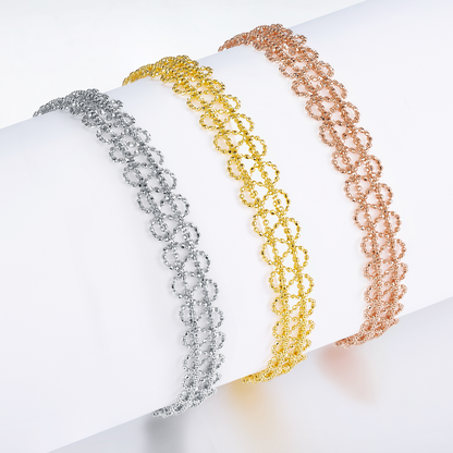 The Infinite Circle Bracelet – Luxury S925 Sterling Silver Textured Link Chain
