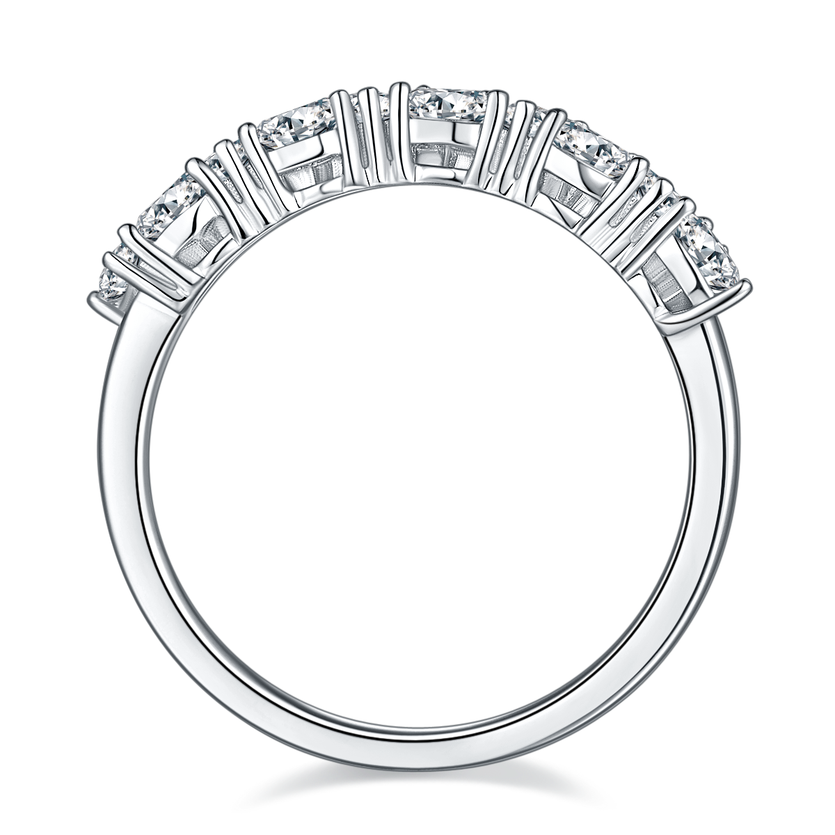The Lumina Essence Ring - is crafted from S925 sterling silver plated with platinum and set with Moissanite stones.