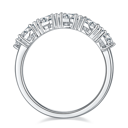 The Lumina Essence Ring - is crafted from S925 sterling silver plated with platinum and set with Moissanite stones.