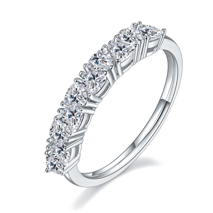 The Lumina Essence Ring - is crafted from S925 sterling silver plated with platinum and set with Moissanite stones.