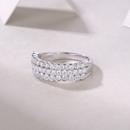 The Lumina Poetry Set – Moissanite Wedding Rings in Two-Tone Gold-Plated S925 Silver