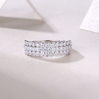 The Lumina Poetry Set – Moissanite Wedding Rings in Two-Tone Gold-Plated S925 Silver