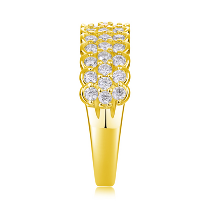 The Lumina Poetry Set – Moissanite Wedding Rings in Two-Tone Gold-Plated S925 Silver